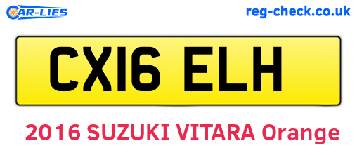 CX16ELH are the vehicle registration plates.