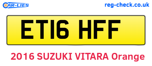 ET16HFF are the vehicle registration plates.