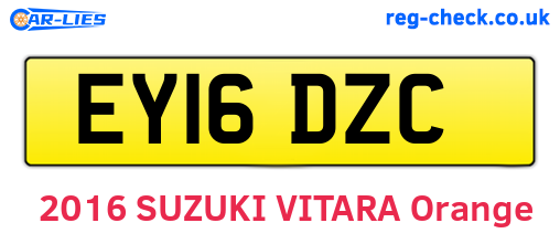 EY16DZC are the vehicle registration plates.