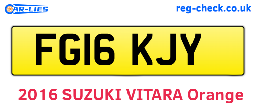 FG16KJY are the vehicle registration plates.