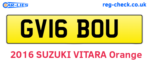 GV16BOU are the vehicle registration plates.