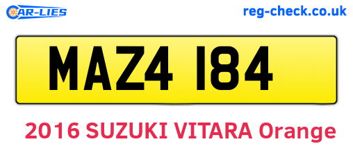 MAZ4184 are the vehicle registration plates.