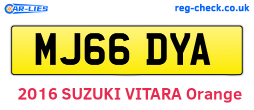 MJ66DYA are the vehicle registration plates.