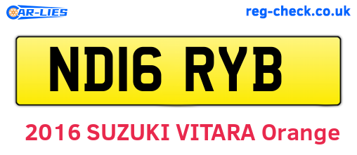 ND16RYB are the vehicle registration plates.