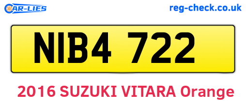 NIB4722 are the vehicle registration plates.