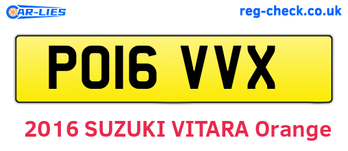 PO16VVX are the vehicle registration plates.