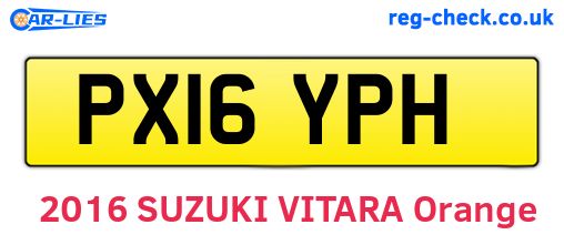PX16YPH are the vehicle registration plates.