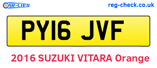 PY16JVF are the vehicle registration plates.