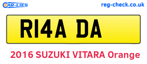 R14ADA are the vehicle registration plates.