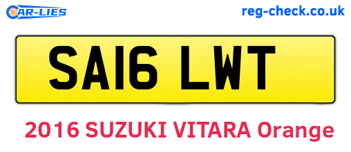 SA16LWT are the vehicle registration plates.