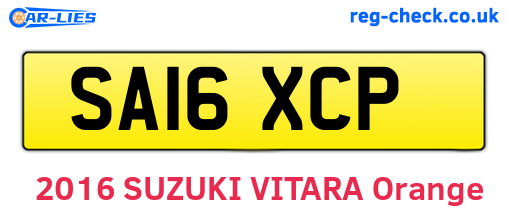 SA16XCP are the vehicle registration plates.