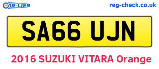 SA66UJN are the vehicle registration plates.