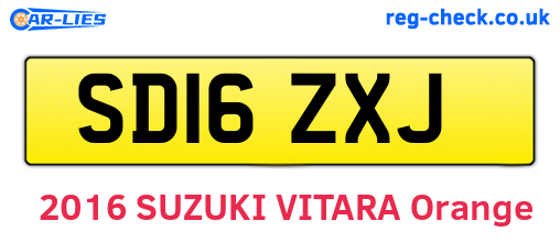 SD16ZXJ are the vehicle registration plates.
