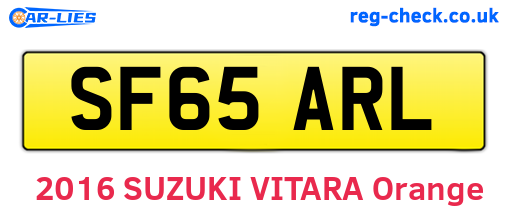 SF65ARL are the vehicle registration plates.