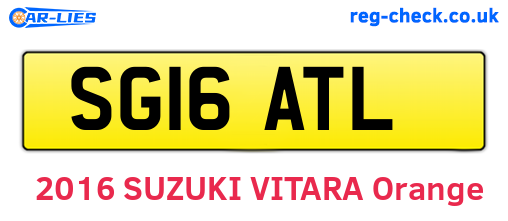 SG16ATL are the vehicle registration plates.