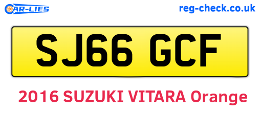 SJ66GCF are the vehicle registration plates.