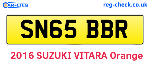 SN65BBR are the vehicle registration plates.