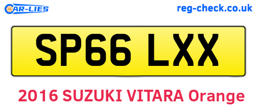 SP66LXX are the vehicle registration plates.