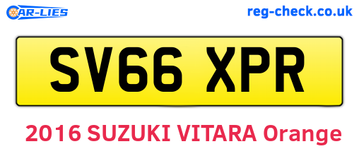 SV66XPR are the vehicle registration plates.