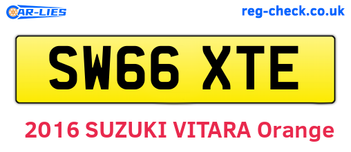 SW66XTE are the vehicle registration plates.