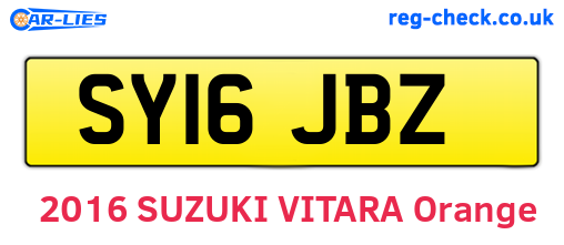 SY16JBZ are the vehicle registration plates.