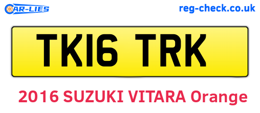 TK16TRK are the vehicle registration plates.
