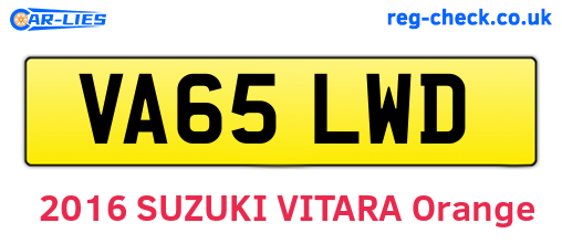 VA65LWD are the vehicle registration plates.
