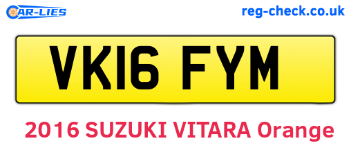 VK16FYM are the vehicle registration plates.