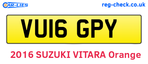 VU16GPY are the vehicle registration plates.