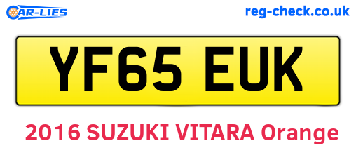 YF65EUK are the vehicle registration plates.