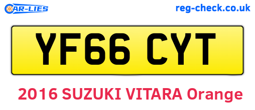 YF66CYT are the vehicle registration plates.