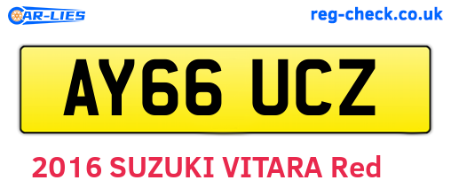 AY66UCZ are the vehicle registration plates.