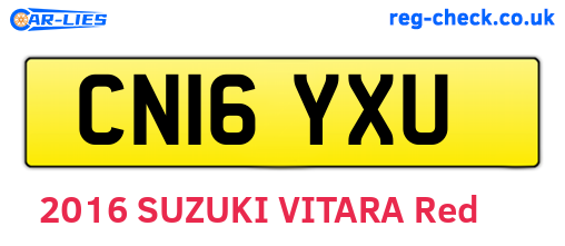 CN16YXU are the vehicle registration plates.