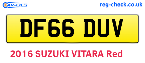 DF66DUV are the vehicle registration plates.