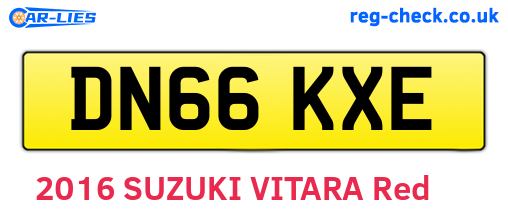 DN66KXE are the vehicle registration plates.