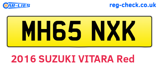 MH65NXK are the vehicle registration plates.