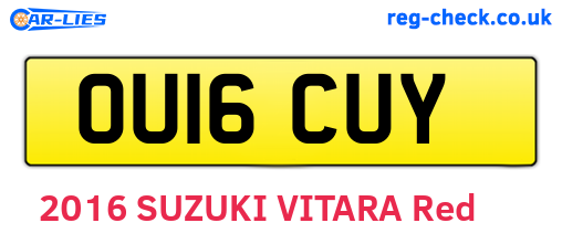 OU16CUY are the vehicle registration plates.