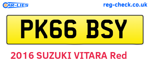 PK66BSY are the vehicle registration plates.