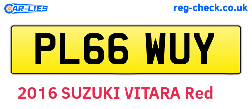 PL66WUY are the vehicle registration plates.