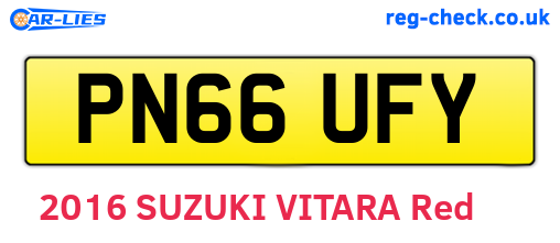 PN66UFY are the vehicle registration plates.