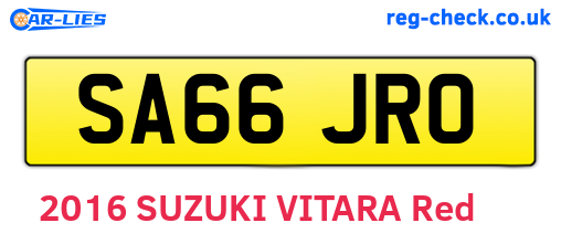 SA66JRO are the vehicle registration plates.