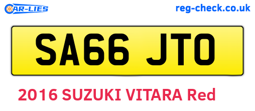 SA66JTO are the vehicle registration plates.