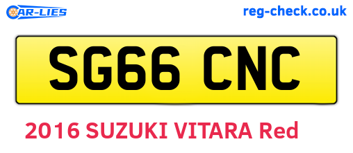 SG66CNC are the vehicle registration plates.
