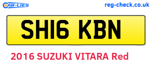 SH16KBN are the vehicle registration plates.