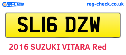 SL16DZW are the vehicle registration plates.