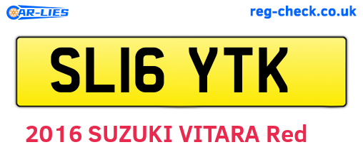 SL16YTK are the vehicle registration plates.