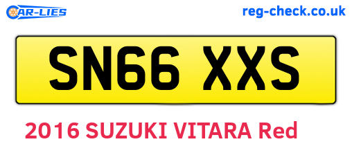 SN66XXS are the vehicle registration plates.