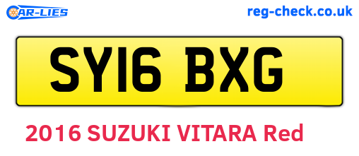 SY16BXG are the vehicle registration plates.