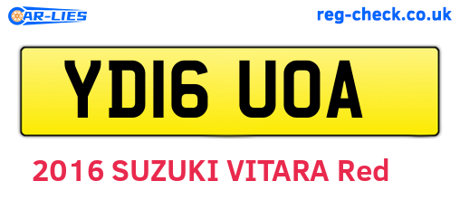 YD16UOA are the vehicle registration plates.