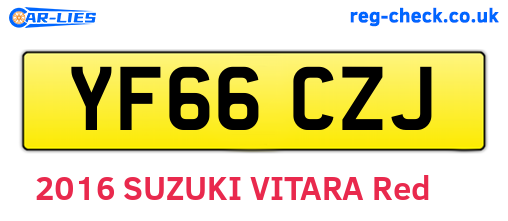 YF66CZJ are the vehicle registration plates.